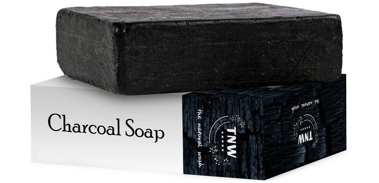 TNW-THE NATURAL WASH Handmade Charcoal Soap For Blackheads & Acne With Neem & Cinnamon 100g